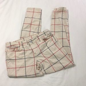 Cream Embroidered Tommy Hilfiger Pants